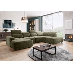 Narożnik COLOMBO XL Prawostronny z elektryczną funkcją spania pojemnikiem PALLADIUM 10 Zielony Narożnik COLOMBO XL Prawostronny z elektryczną funkcją spania pojemnikiem PALLADIUM 10 Zielony