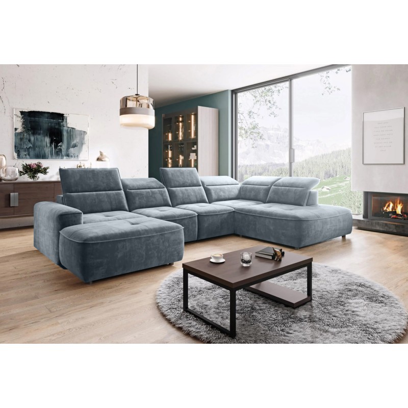 Narożnik COLOMBO XL Prawostronny z elektryczną funkcją spania pojemnikiem PALLADIUM 15 Szary Narożnik COLOMBO XL Prawostronny z elektryczną funkcją spania pojemnikiem PALLADIUM 15 Szary