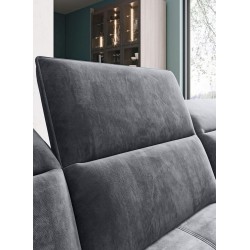 Narożnik COLOMBO XL Prawostronny z elektryczną funkcją spania pojemnikiem PALLADIUM 16 Ciemny szary