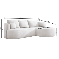 Narożnik FIORE L wolnostojący Lewostronny tkanina Salvador 07