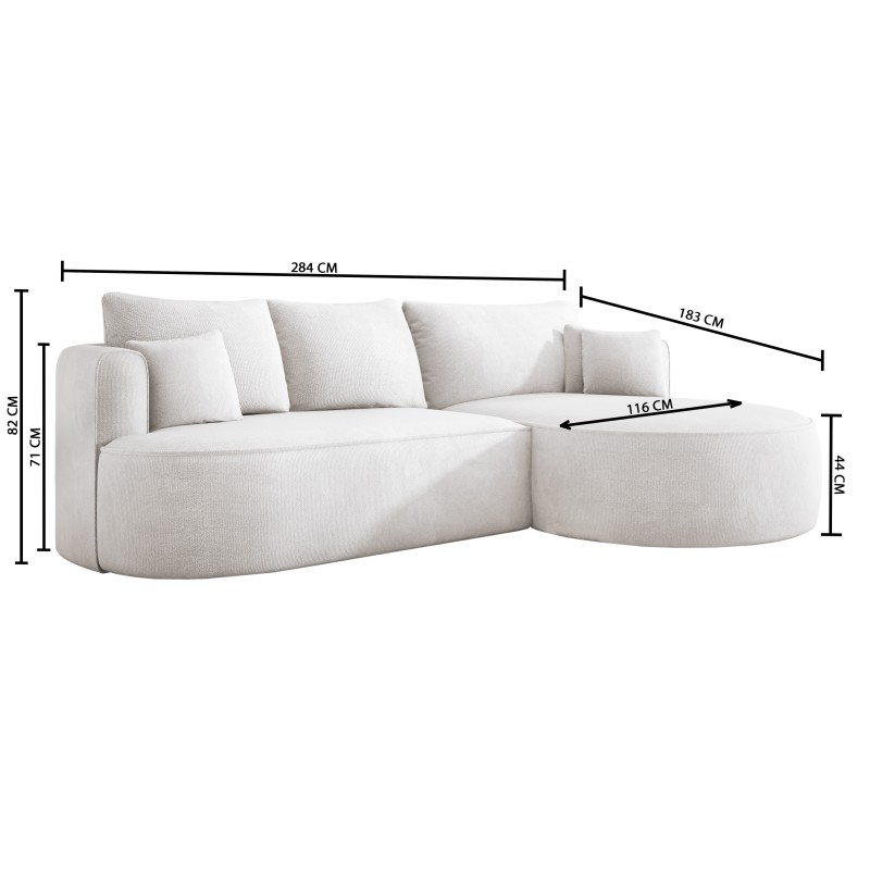 Narożnik FIORE L wolnostojący Lewostronny tkanina Salvador 07