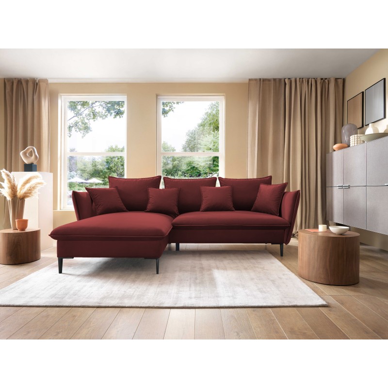 Narożnik GLOSS Lewostronny z funkcją spania, zestaw z poduszkami wolnostojący tkanina RIVIERA 69 Fioletowy Narożnik GLOSS Lewostronny z funkcją spania, zestaw z poduszkami wolnostojący tkanina RIVIERA 69 Fioletowy