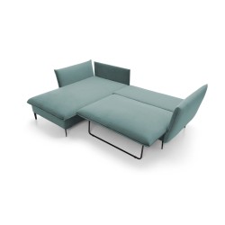 Narożnik GLOSS Lewostronny z funkcją spania, zestaw z poduszkami wolnostojący tkanina RIVIERA 80 Jasny szary Narożnik GLOSS Lewostronny z funkcją spania, zestaw z poduszkami wolnostojący tkanina RIVIERA 80 Jasny szary