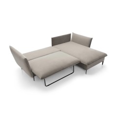 Narożnik GLOSS Prawostronny z funkcją spania, zestaw z poduszkami wolnostojący tkanina RIVIERA 21 Beżowy Narożnik GLOSS Prawostronny z funkcją spania, zestaw z poduszkami wolnostojący tkanina RIVIERA 21 Beżowy