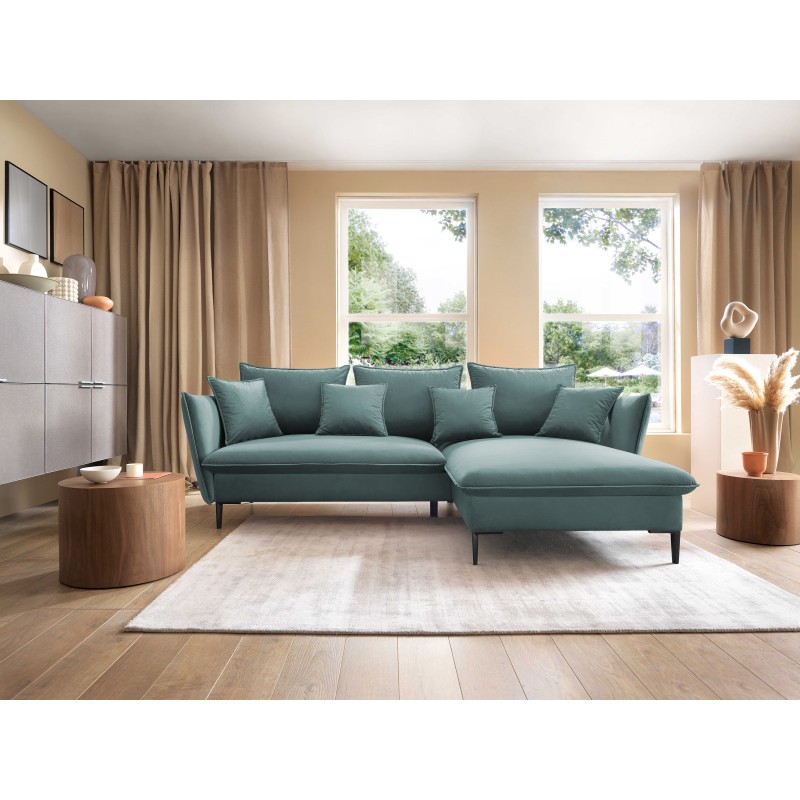 Narożnik GLOSS Prawostronny z funkcją spania, zestaw z poduszkami wolnostojący tkanina RIVIERA 80 Jasny szary Narożnik GLOSS Prawostronny z funkcją spania, zestaw z poduszkami wolnostojący tkanina RIVIERA 80 Jasny szary
