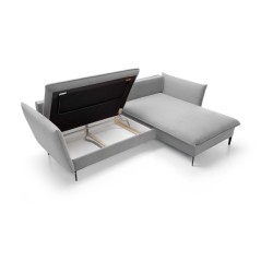 Narożnik GLOSS Prawostronny z funkcją spania, zestaw z poduszkami wolnostojący tkanina RIVIERA 81 Niebieski Narożnik GLOSS Prawostronny z funkcją spania, zestaw z poduszkami wolnostojący tkanina RIVIERA 81 Niebieski