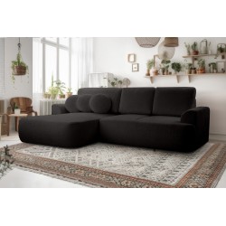 Narożnik VELO wolnostojący układ L strona Lewa z funkcją spania w tkaninie Coral 60