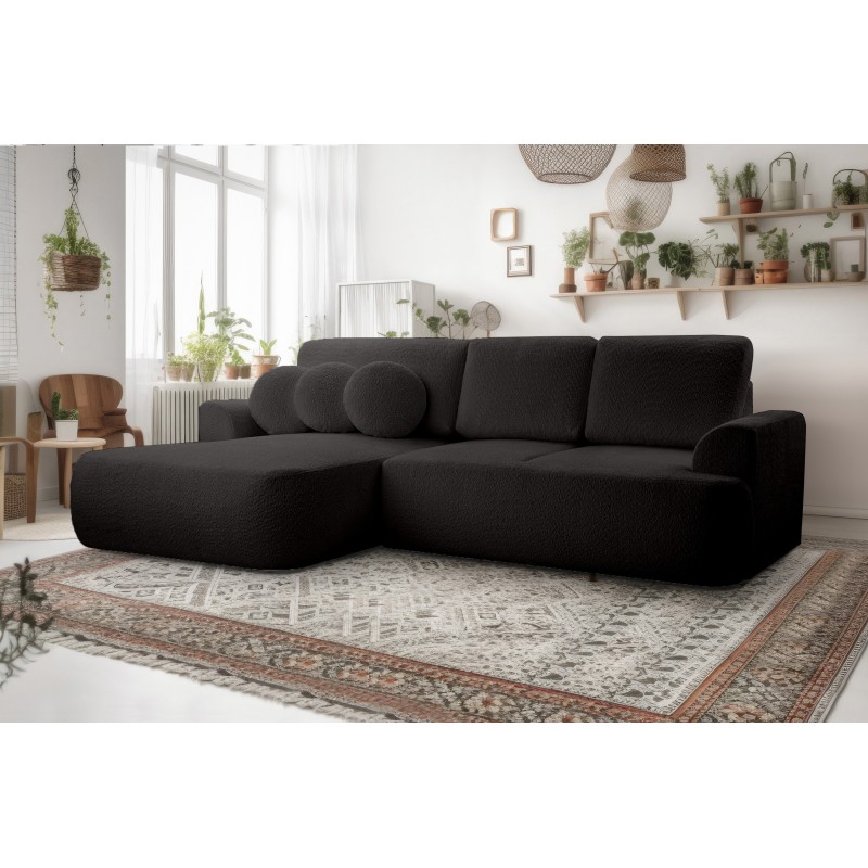 Narożnik VELO wolnostojący układ L strona Lewa z funkcją spania w tkaninie Coral 60