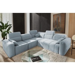 Luxurious Luxor III Corner Sofa with Sleeping Function - Weave, Wind 73