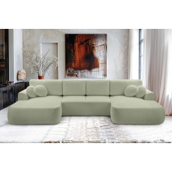 Narożnik VELO wolnostojący układ U z funkcją spania w tkaninie Coral 55 Narożnik VELO wolnostojący układ U z funkcją spania w tkaninie Coral 55