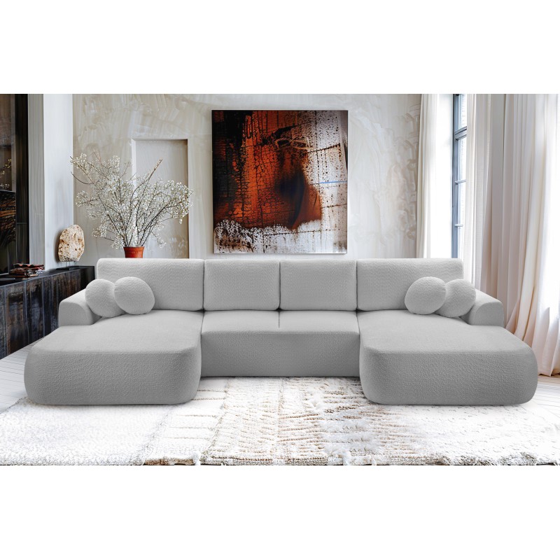 Narożnik VELO wolnostojący układ U z funkcją spania w tkaninie Coral 75 Narożnik VELO wolnostojący układ U z funkcją spania w tkaninie Coral 75