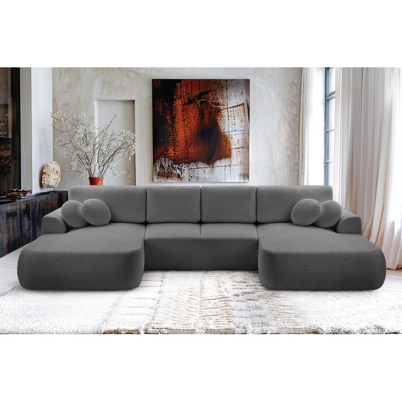 Narożnik VELO wolnostojący układ U z funkcją spania w tkaninie Coral 80 Narożnik VELO wolnostojący układ U z funkcją spania w tkaninie Coral 80