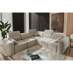 Luxury Corner Sofa Luxor III with Sleeping Function - Weave, Wind 05