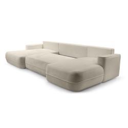 Narożnik FUEGO wolnostojący układ U z funkcją spania w tkaninie Bubble 03