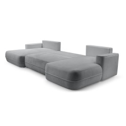 Narożnik FUEGO wolnostojący układ U z funkcją spania w tkaninie Bubble 06