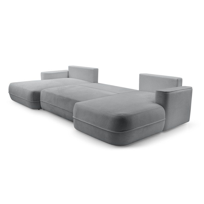 Narożnik FUEGO wolnostojący układ U z funkcją spania w tkaninie Bubble 06