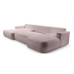 Narożnik FUEGO wolnostojący układ U z funkcją spania w tkaninie Bubble 08