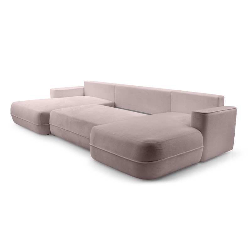 Narożnik FUEGO wolnostojący układ U z funkcją spania w tkaninie Bubble 08