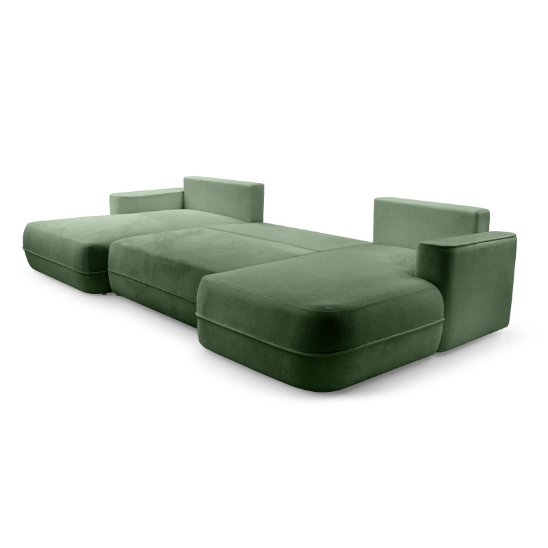 Narożnik FUEGO wolnostojący układ U z funkcją spania w tkaninie Bubble 12