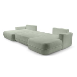 Narożnik FUEGO wolnostojący układ U z funkcją spania w tkaninie Bubble 13