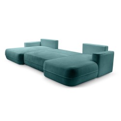 Narożnik FUEGO wolnostojący układ U z funkcją spania w tkaninie Bubble 14