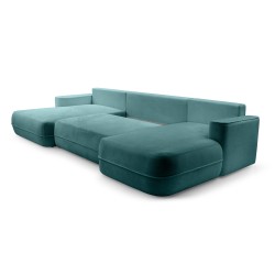 Narożnik FUEGO wolnostojący układ U z funkcją spania w tkaninie Bubble 14