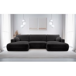 Narożnik FUEGO wolnostojący układ U z funkcją spania w tkaninie Bubble 17