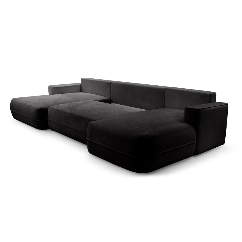 Narożnik FUEGO wolnostojący układ U z funkcją spania w tkaninie Bubble 17