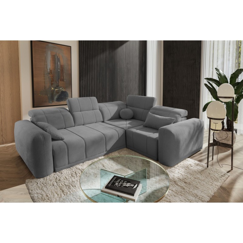 Narożnik Luxor II z funkcją spania Plecionka, Wind 90 - komfort i elegancja w jednym