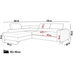 Narożnik BREGO układ L Lewy Tkanina Zetta_302