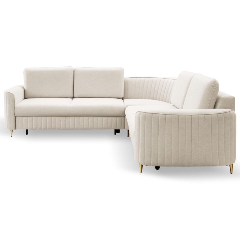 Narożnik LAREN nowoczesna sofa z funkcją spania, pojemnik na pościel, plastikowe nogi, lewa strona, CREMAL, 251x251x85 cm Narożnik LAREN nowoczesna sofa z funkcją spania, pojemnik na pościel, plastikowe nogi, lewa strona, CREMAL, 251x251x85 cm