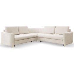 Narożnik LAREN nowoczesna sofa z funkcją spania, pojemnik na pościel, plastikowe nogi, lewa strona, CREMAL, 251x251x85 cm Narożnik LAREN nowoczesna sofa z funkcją spania, pojemnik na pościel, plastikowe nogi, lewa strona, CREMAL, 251x251x85 cm