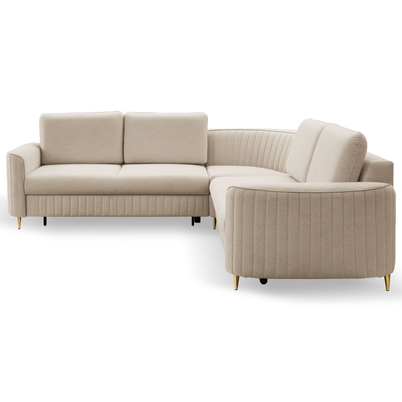 Narożnik LAREN nowoczesna sofa z funkcją spania, pojemnik na pościel, plastikowe nogi, lewa strona, BEŻOWY, 251x251x85 cm Narożnik LAREN nowoczesna sofa z funkcją spania, pojemnik na pościel, plastikowe nogi, lewa strona, BEŻOWY, 251x251x85 cm