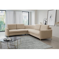Narożnik LAREN nowoczesna sofa z funkcją spania, pojemnik na pościel, plastikowe nogi, lewa strona, BEŻOWY, 251x251x85 cm Narożnik LAREN nowoczesna sofa z funkcją spania, pojemnik na pościel, plastikowe nogi, lewa strona, BEŻOWY, 251x251x85 cm