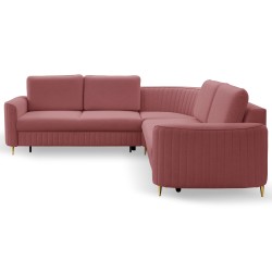 Narożnik LAREN nowoczesna sofa z funkcją spania, pojemnik na pościel, plastikowe nogi, lewa strona, BURGUND, 251x251x85 cm Narożnik LAREN nowoczesna sofa z funkcją spania, pojemnik na pościel, plastikowe nogi, lewa strona, BURGUND, 251x251x85 cm