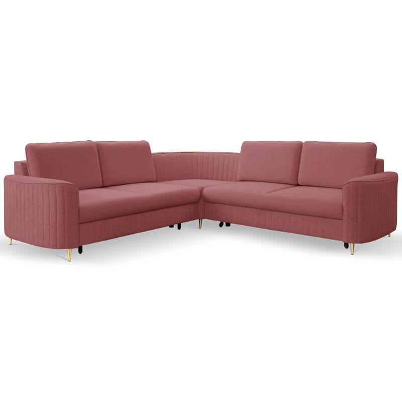 Narożnik LAREN nowoczesna sofa z funkcją spania, pojemnik na pościel, plastikowe nogi, lewa strona, BURGUND, 251x251x85 cm Narożnik LAREN nowoczesna sofa z funkcją spania, pojemnik na pościel, plastikowe nogi, lewa strona, BURGUND, 251x251x85 cm