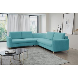 Narożnik LAREN nowoczesna sofa z funkcją spania, pojemnik na pościel, plastikowe nogi, lewa strona, TURKUSOWY, 251x251x85 cm Narożnik LAREN nowoczesna sofa z funkcją spania, pojemnik na pościel, plastikowe nogi, lewa strona, TURKUSOWY, 251x251x85 cm
