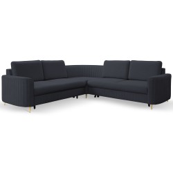 Narożnik LAREN nowoczesna sofa z funkcją spania, pojemnik na pościel, plastikowe nogi, lewa strona, GRANATOWY, 251x251x85 cm Narożnik LAREN nowoczesna sofa z funkcją spania, pojemnik na pościel, plastikowe nogi, lewa strona, GRANATOWY, 251x251x85 cm