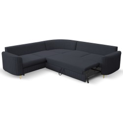 Narożnik LAREN nowoczesna sofa z funkcją spania, pojemnik na pościel, plastikowe nogi, lewa strona, GRANATOWY, 251x251x85 cm Narożnik LAREN nowoczesna sofa z funkcją spania, pojemnik na pościel, plastikowe nogi, lewa strona, GRANATOWY, 251x251x85 cm