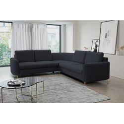 Narożnik LAREN nowoczesna sofa z funkcją spania, pojemnik na pościel, plastikowe nogi, lewa strona, GRANATOWY, 251x251x85 cm Narożnik LAREN nowoczesna sofa z funkcją spania, pojemnik na pościel, plastikowe nogi, lewa strona, GRANATOWY, 251x251x85 cm