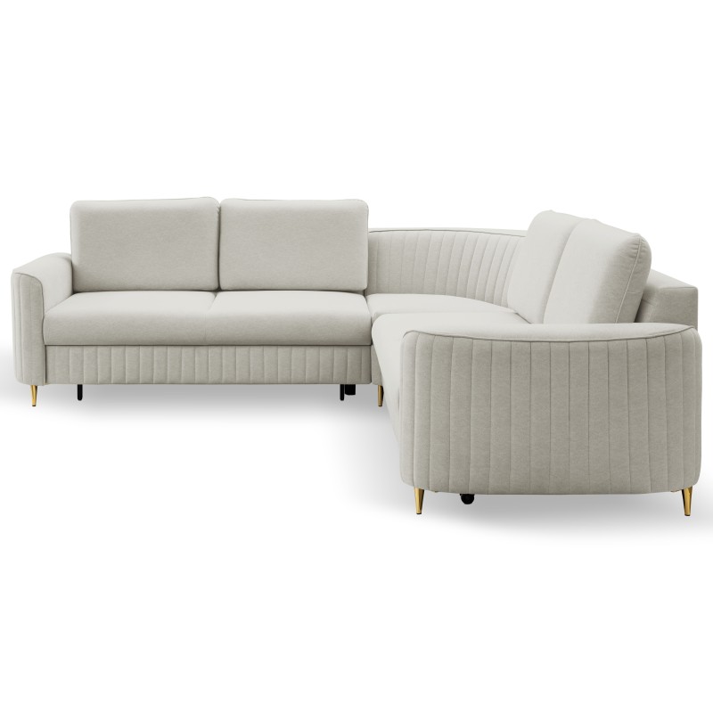Narożnik LAREN nowoczesna sofa z funkcją spania, pojemnik na pościel, plastikowe nogi, lewa strona, JASNY ASHLEY, 251x251x85 cm Narożnik LAREN nowoczesna sofa z funkcją spania, pojemnik na pościel, plastikowe nogi, lewa strona, JASNY ASHLEY, 251x251x85 cm