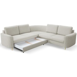 Narożnik LAREN nowoczesna sofa z funkcją spania, pojemnik na pościel, plastikowe nogi, lewa strona, JASNY ASHLEY, 251x251x85 cm Narożnik LAREN nowoczesna sofa z funkcją spania, pojemnik na pościel, plastikowe nogi, lewa strona, JASNY ASHLEY, 251x251x85 cm