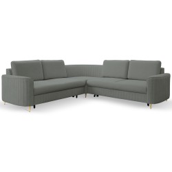 Narożnik LAREN nowoczesna sofa z funkcją spania, pojemnik na pościel, plastikowe nogi, lewa strona, CIEMNOSZARY, 251x251x85 cm Narożnik LAREN nowoczesna sofa z funkcją spania, pojemnik na pościel, plastikowe nogi, lewa strona, CIEMNOSZARY, 251x251x85 cm