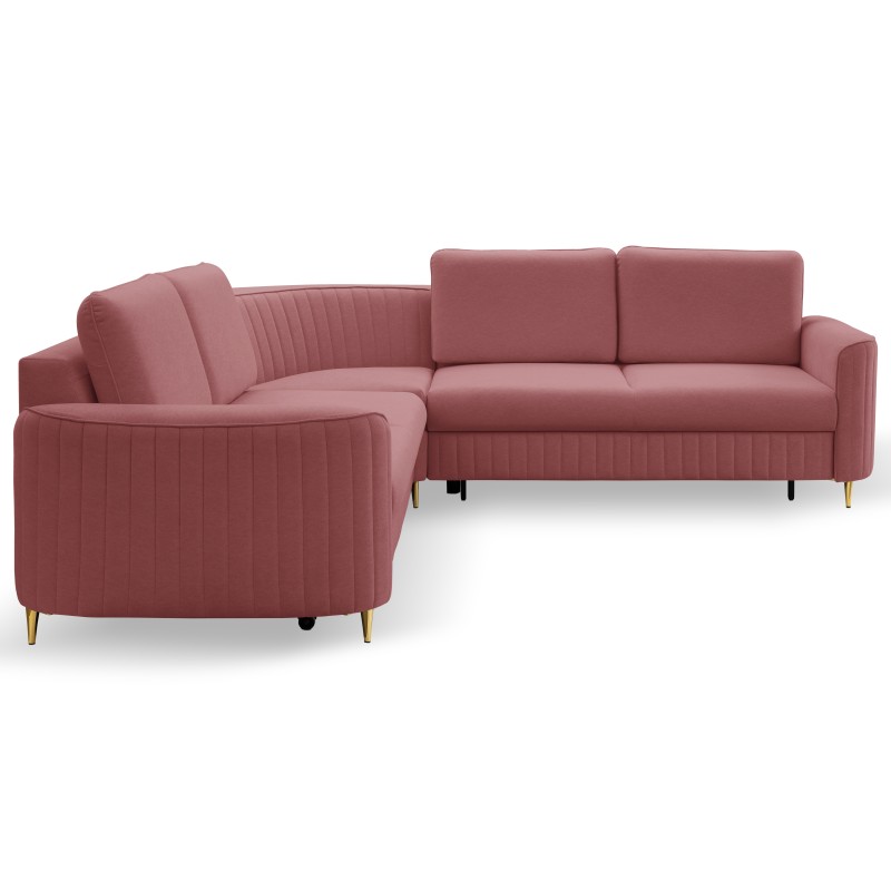 Narożnik LAREN nowoczesna sofa z funkcją spania, pojemnik na pościel, plastikowe nogi, prawa strona, BURGUND, 251x251x85 cm Narożnik LAREN nowoczesna sofa z funkcją spania, pojemnik na pościel, plastikowe nogi, prawa strona, BURGUND, 251x251x85 cm