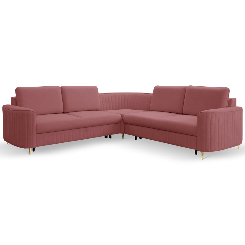 Narożnik LAREN nowoczesna sofa z funkcją spania, pojemnik na pościel, plastikowe nogi, prawa strona, BURGUND, 251x251x85 cm Narożnik LAREN nowoczesna sofa z funkcją spania, pojemnik na pościel, plastikowe nogi, prawa strona, BURGUND, 251x251x85 cm