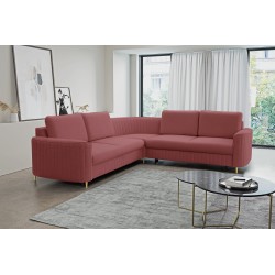 Narożnik LAREN nowoczesna sofa z funkcją spania, pojemnik na pościel, plastikowe nogi, prawa strona, BURGUND, 251x251x85 cm Narożnik LAREN nowoczesna sofa z funkcją spania, pojemnik na pościel, plastikowe nogi, prawa strona, BURGUND, 251x251x85 cm