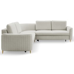 Narożnik LAREN nowoczesna sofa z funkcją spania, pojemnik na pościel, plastikowe nogi, prawa strona, JASNY ASHLEY, 251x251x85 cm Narożnik LAREN nowoczesna sofa z funkcją spania, pojemnik na pościel, plastikowe nogi, prawa strona, JASNY ASHLEY, 251x251x85 cm