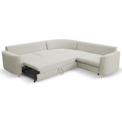 Narożnik LAREN nowoczesna sofa z funkcją spania, pojemnik na pościel, plastikowe nogi, prawa strona, JASNY ASHLEY, 251x251x85 cm Narożnik LAREN nowoczesna sofa z funkcją spania, pojemnik na pościel, plastikowe nogi, prawa strona, JASNY ASHLEY, 251x251x85 cm