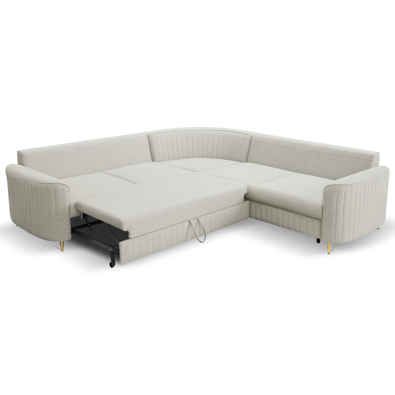 Narożnik LAREN nowoczesna sofa z funkcją spania, pojemnik na pościel, plastikowe nogi, prawa strona, JASNY ASHLEY, 251x251x85 cm Narożnik LAREN nowoczesna sofa z funkcją spania, pojemnik na pościel, plastikowe nogi, prawa strona, JASNY ASHLEY, 251x251x85 cm