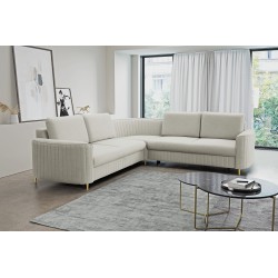 Narożnik LAREN nowoczesna sofa z funkcją spania, pojemnik na pościel, plastikowe nogi, prawa strona, JASNY ASHLEY, 251x251x85 cm Narożnik LAREN nowoczesna sofa z funkcją spania, pojemnik na pościel, plastikowe nogi, prawa strona, JASNY ASHLEY, 251x251x85 cm